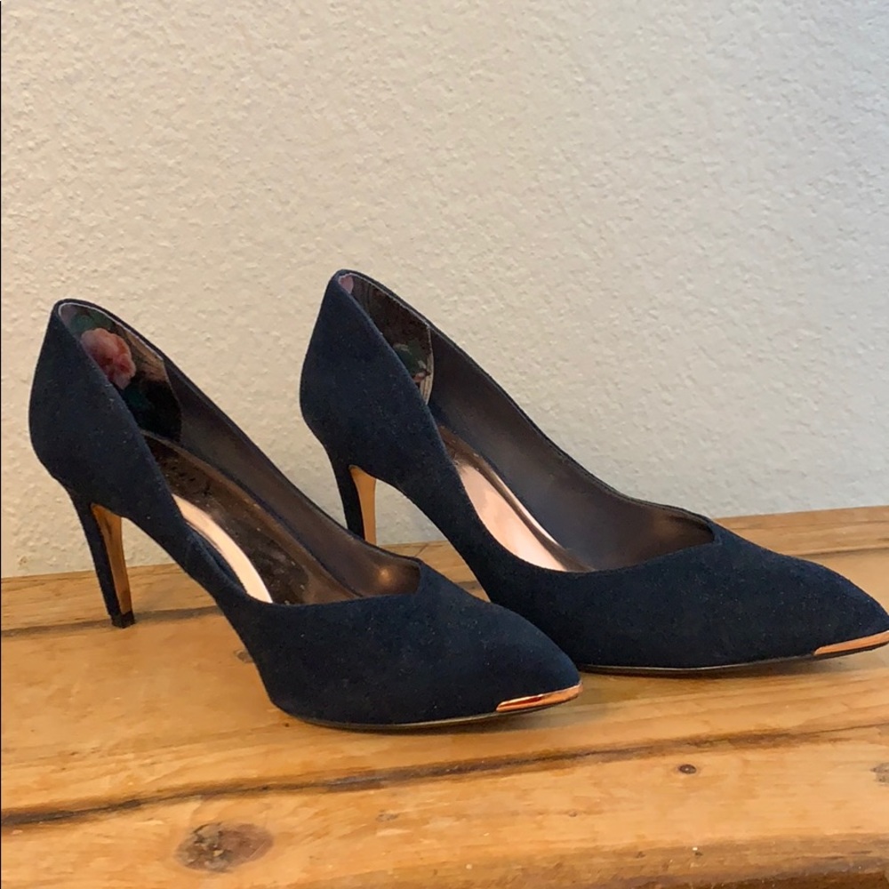 Ted Baker Navy blue suede pumps